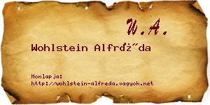 Wohlstein Alfréda névjegykártya